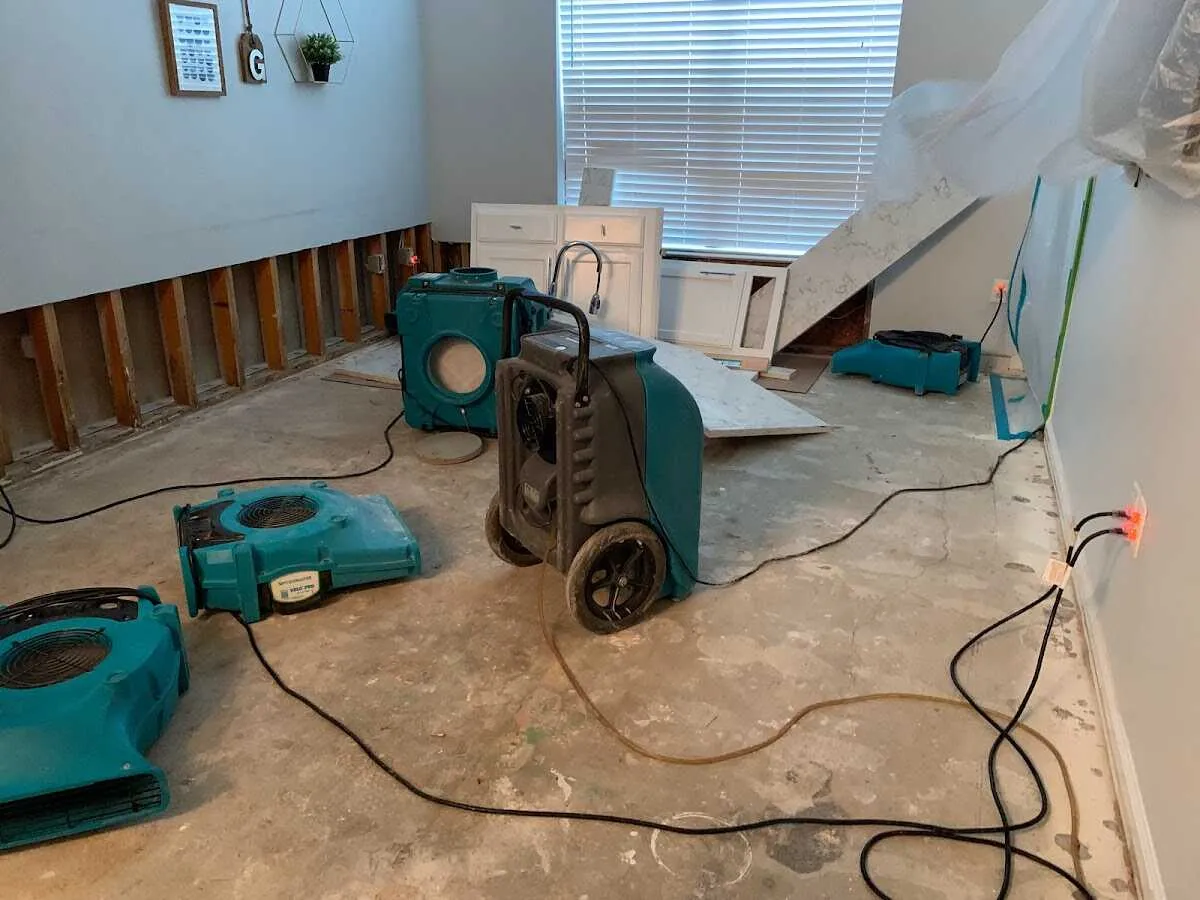 Dehumidifier in flood-cut room for Water Extraction & Removal in Roswell